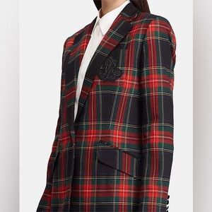Lauren Ralph Lauren Tartan Crest Twill Plaid Blazer Size 10